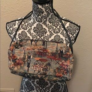 Vintage Italian scene purse - adjustable strap
